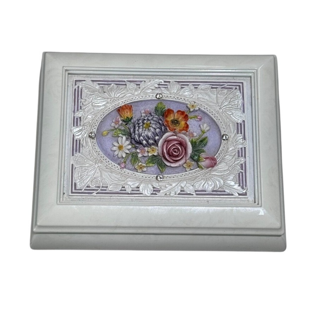 Treasured Sentiments Floral‎ Music Box Waltz of the Flowers Jewelry Trinket